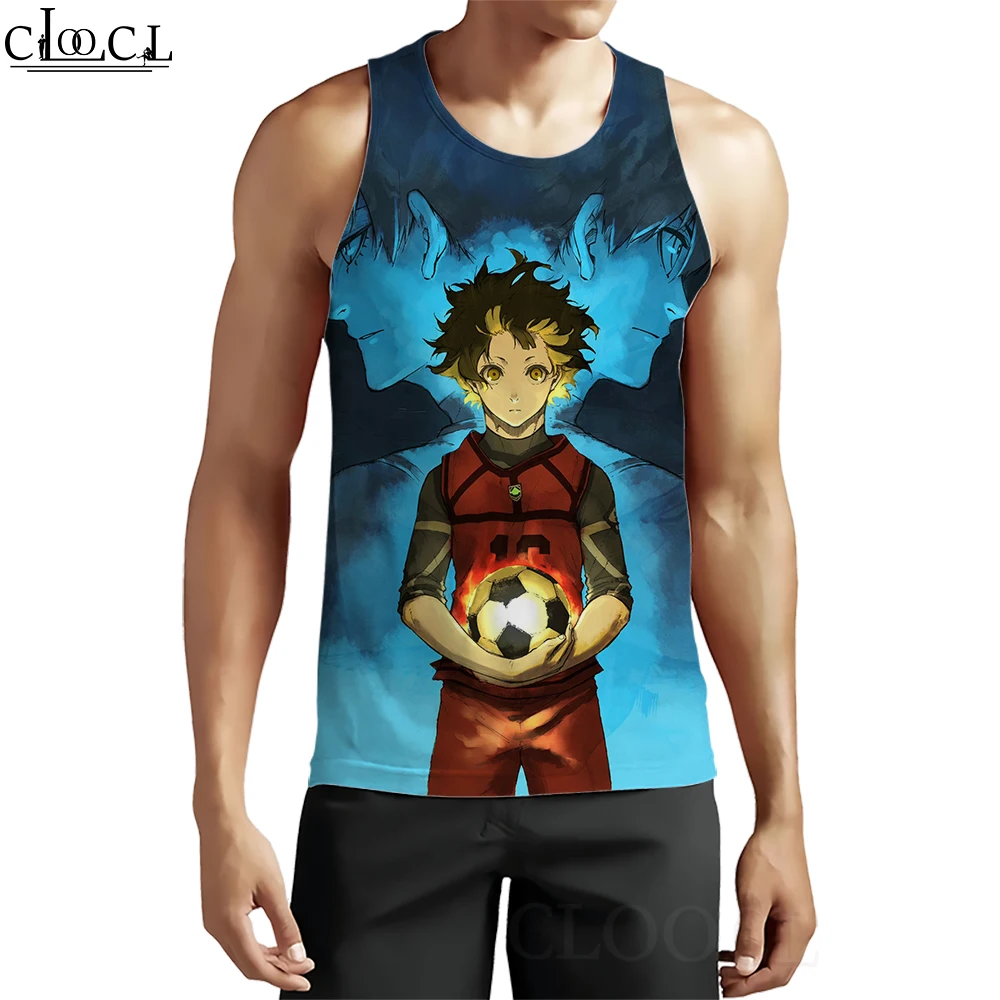 

Men Tank Tops Anime Blue Lock 3D Graphics Vest Harajuku Style Streetwear Fashion Outdoor Fitness Sleeveless Pullover Tops