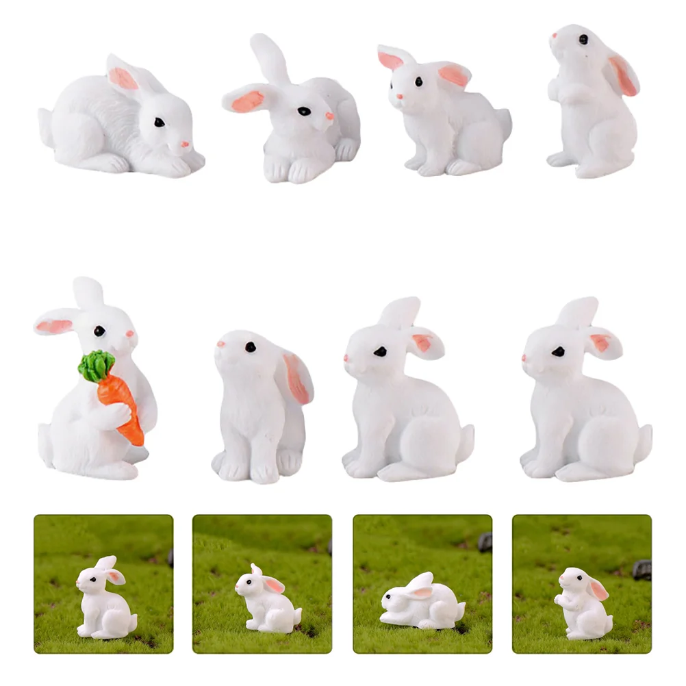 

Rabbit Bunny Animals Miniature Figurines Resin Micro Landscape Figures Cake Figure Ornament Animal Topper Accessories
