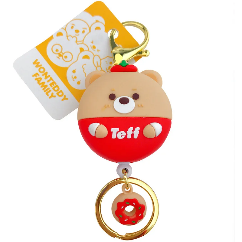 Милый выдвижной брелок в виде животного из сплава милый женский портативный