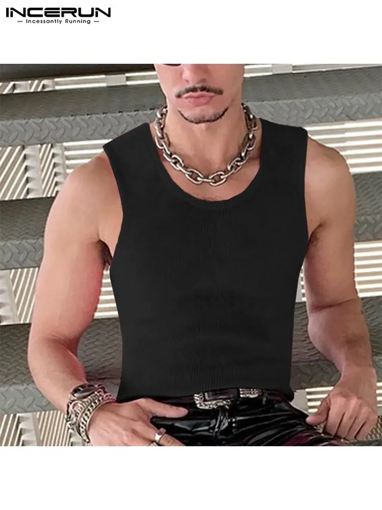 

New Men All-match Sleeveless Vests Solid Comfortable Waistcoat INCERUN Tops 2022 Male Casual Streetwear Hot Sale Tank Tops S-5XL