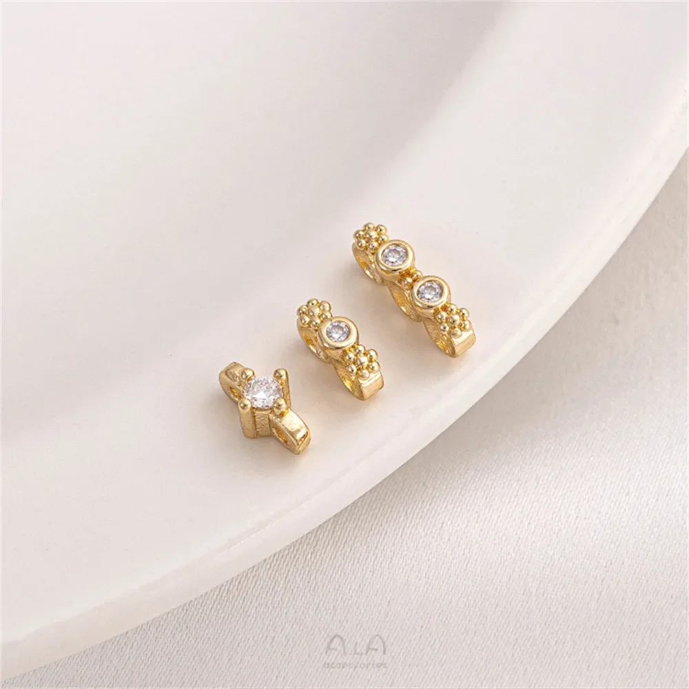 14 К позолоченный двухрядный просо перегородка из бисера аксессуар с двойным