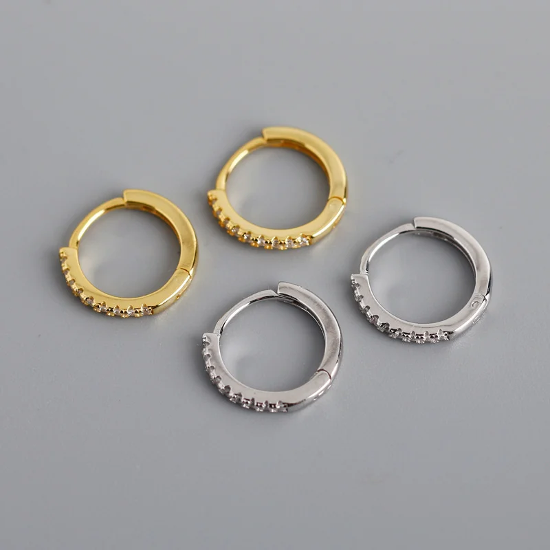 

Eh1058 Earrings S925 Silver Round micro inlaid zircon personalized fashion earrings