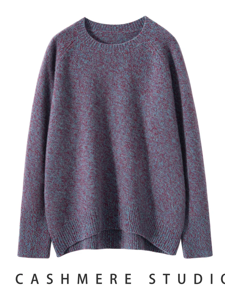 Высококачественный женский кашемировый свитер на зиму с круглым вырезом