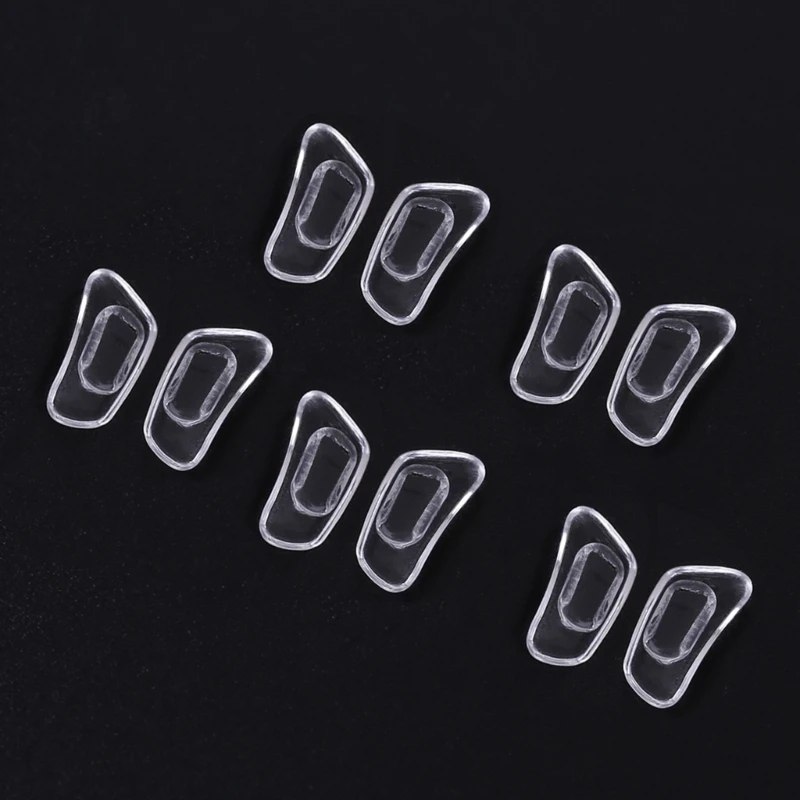 

F42F 5 Pairs/Lot Inserted Bayonet Silicone Eyeglasses Soft Nose Pads Glasses Massage