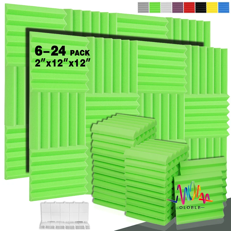 

Soundproofing Foam 6-24 Pcs Acoustic Foam Panels Sound Proof Wall Panel Home Studio Sound Absorbing Material For Door Ceiling