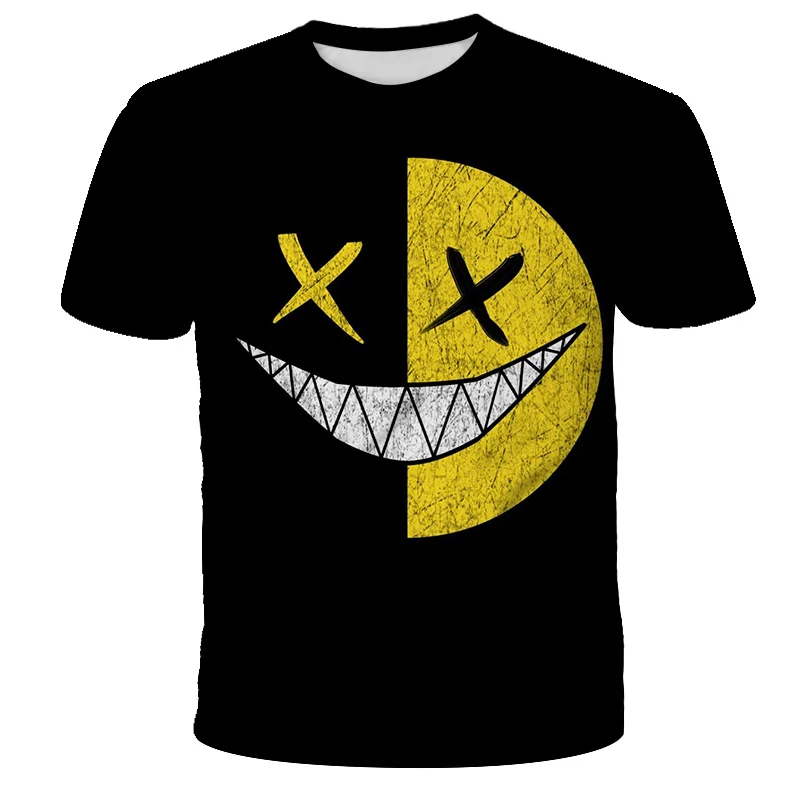 

XO graffiti anime cartoon 3D printing 4-14 years old children's T-shirt summer round neck short-sleeved boys and girls casual cl