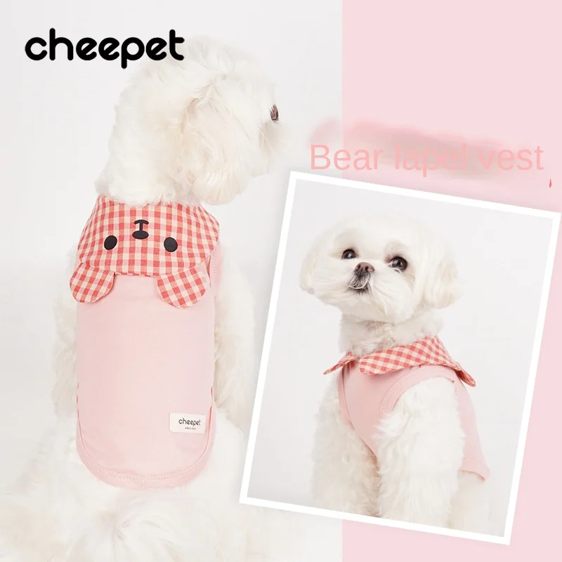 

Vest Pet Clothing Cartoon for Dog Clothes Small Costume Cotton French Bulldog Print Summer White Boy Collar Perro Dog Clothes