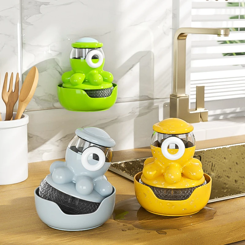 

Дозирующая щетка для мыла Домашние гаджеты Автоматический дозатор моющего средства Кухонные принадлежности Скруббер для посуды Форма ось...