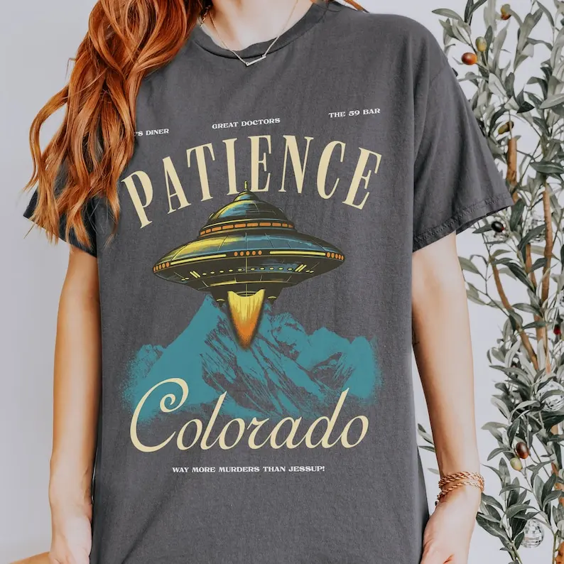 Футболка с рисунком Patience футболка эффектом памяти Чужой НЛО забавная рубашка