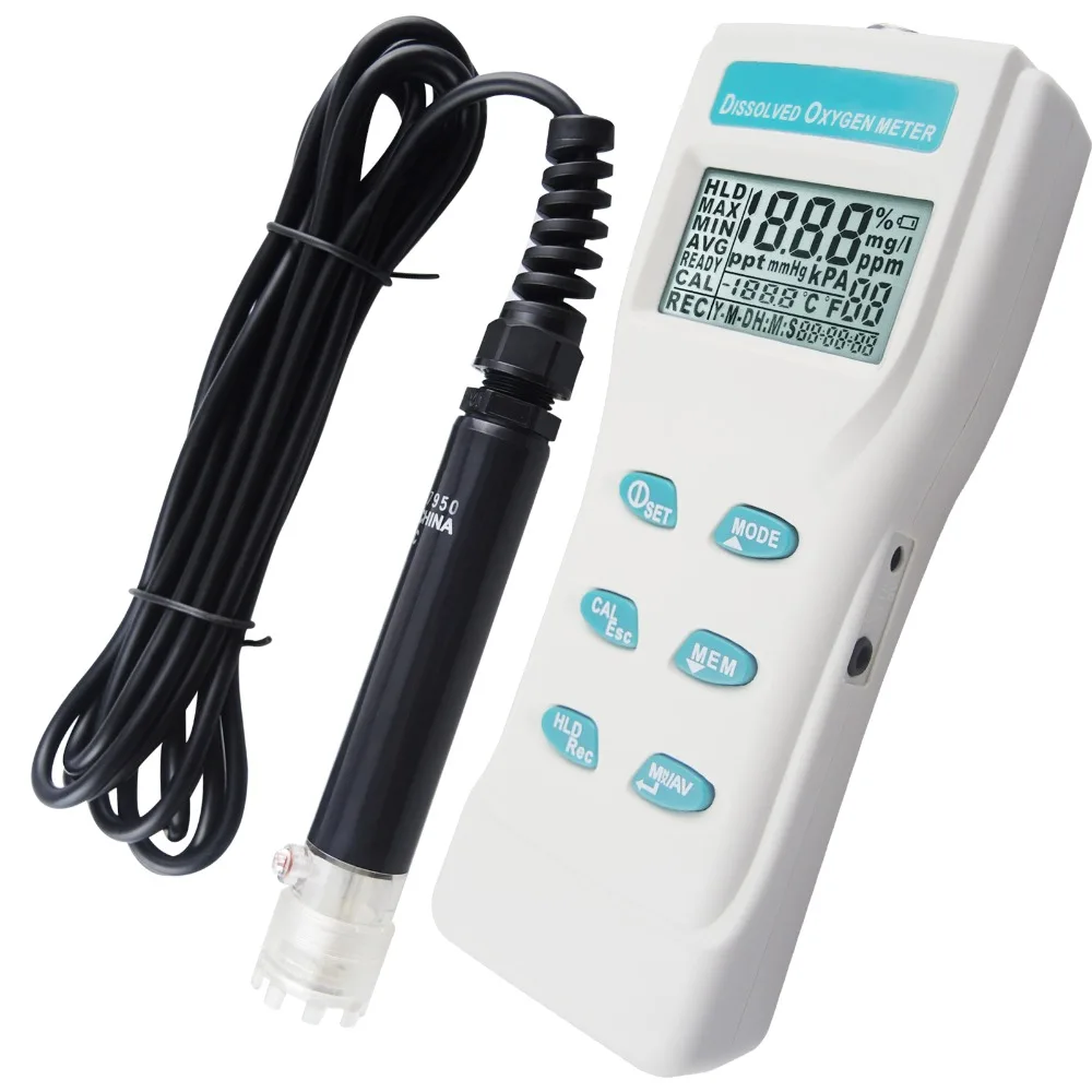 

Digital LCD Display DO Dissolved Oxygen Meter Range Thermometer 0~199.9%/0~19.99 PPM/0~19.99 mg/I