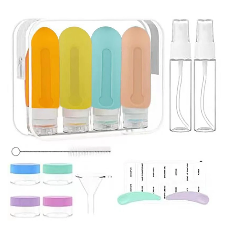 

16 Pack Travel Bottles Set Travel Container Silicone Toiletry Travel Bottle For Toiletries, Leak Proof Refillable