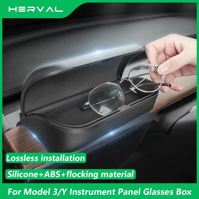 Контейнер для очков Herval приборной панели автомобиля Tesla Model 3/Y 2017-2023