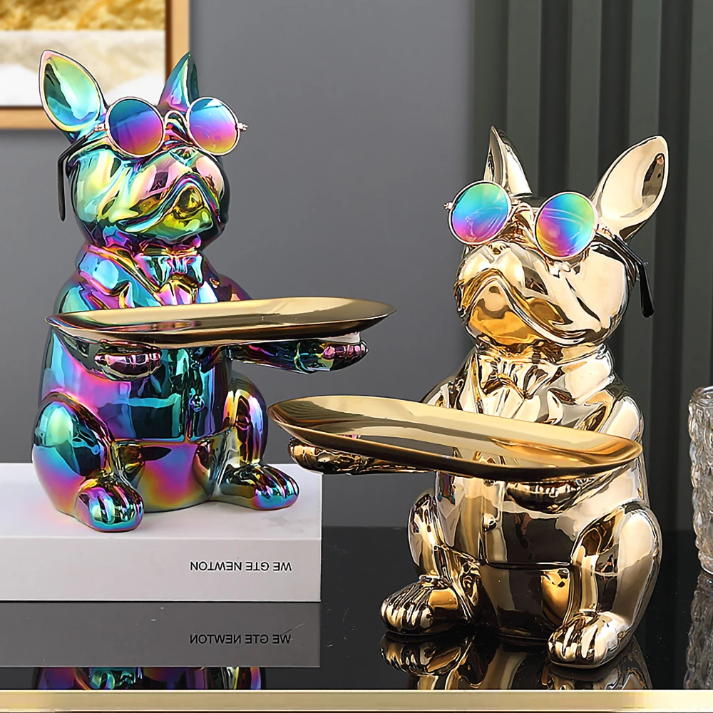 

Ceramic Dog Figurine Room Decor,Piggy Bank,French Bulldog Statue,Dog Sculpture Table Ornaments,Home Interior Decoration Items