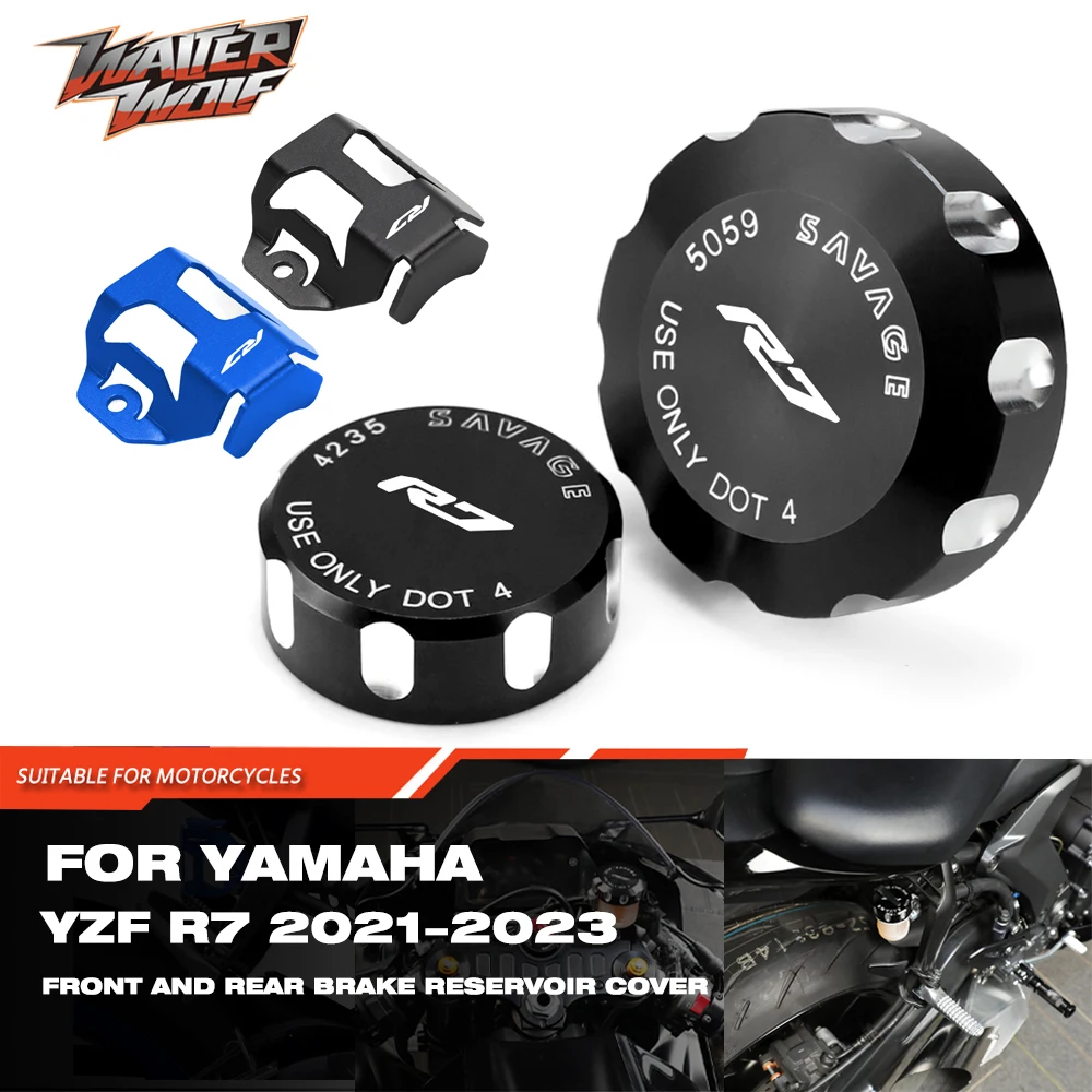 

Front and Rear Brake Reservoir Cover For YAMAHA YZF R7 2021-2023 Motorcycle Components Oil Cup Pump Fluid Caps Protection CNC