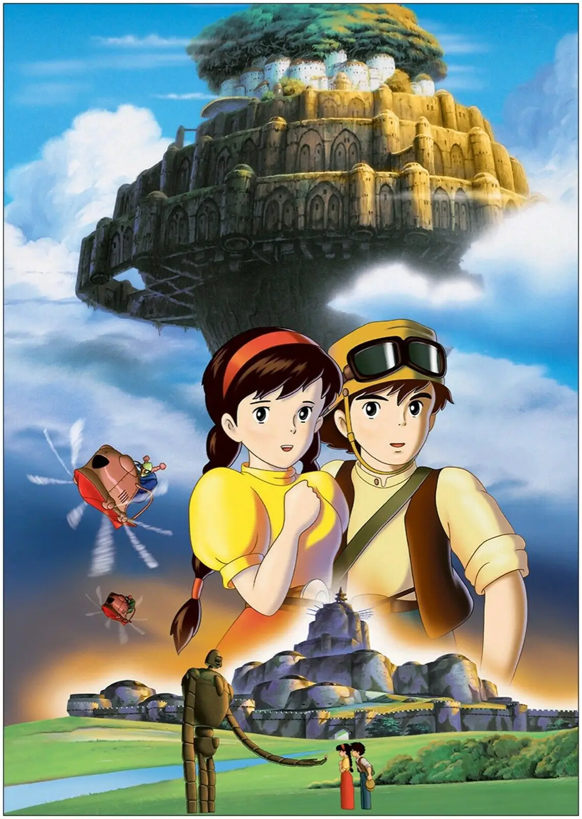 Шелковый плакат с изображением замка в небесном аниме домашний Настенный декор |