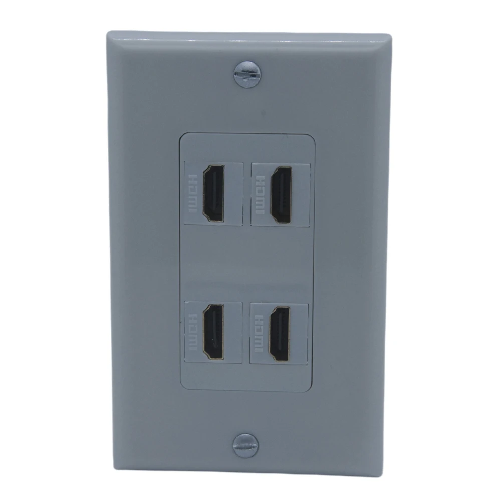 

Настенная пластина серого цвета, 1 комплект, 4 порта HDMI V2.0