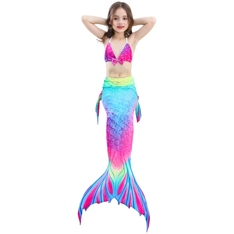 

Модный купальный костюм принцессы mermслуды, милый купальный костюм для девочек на заказ из 3 предметов, модные летние купальные костюмы для д...
