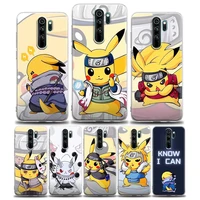 pikachu cosplay n naruto clear phone case for xiaomi redmi note 8pro 11 10 9 8 pro 7 8a 10s 11 k40 pro 5g soft tpu cover coque