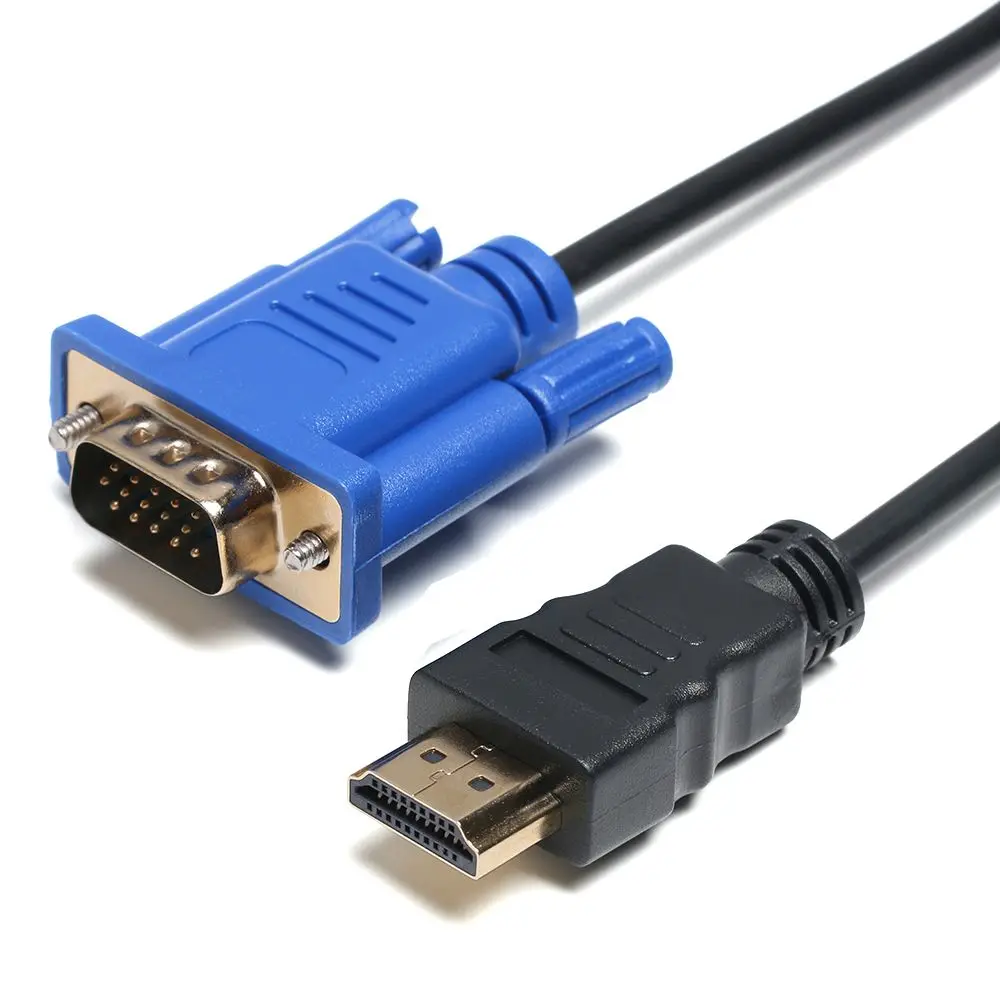 1-5m Hot Video Connector 1080P Top Quality Display Output Male to Male HDMI To VGA Converter AV Adapter Cord For PC HDTV