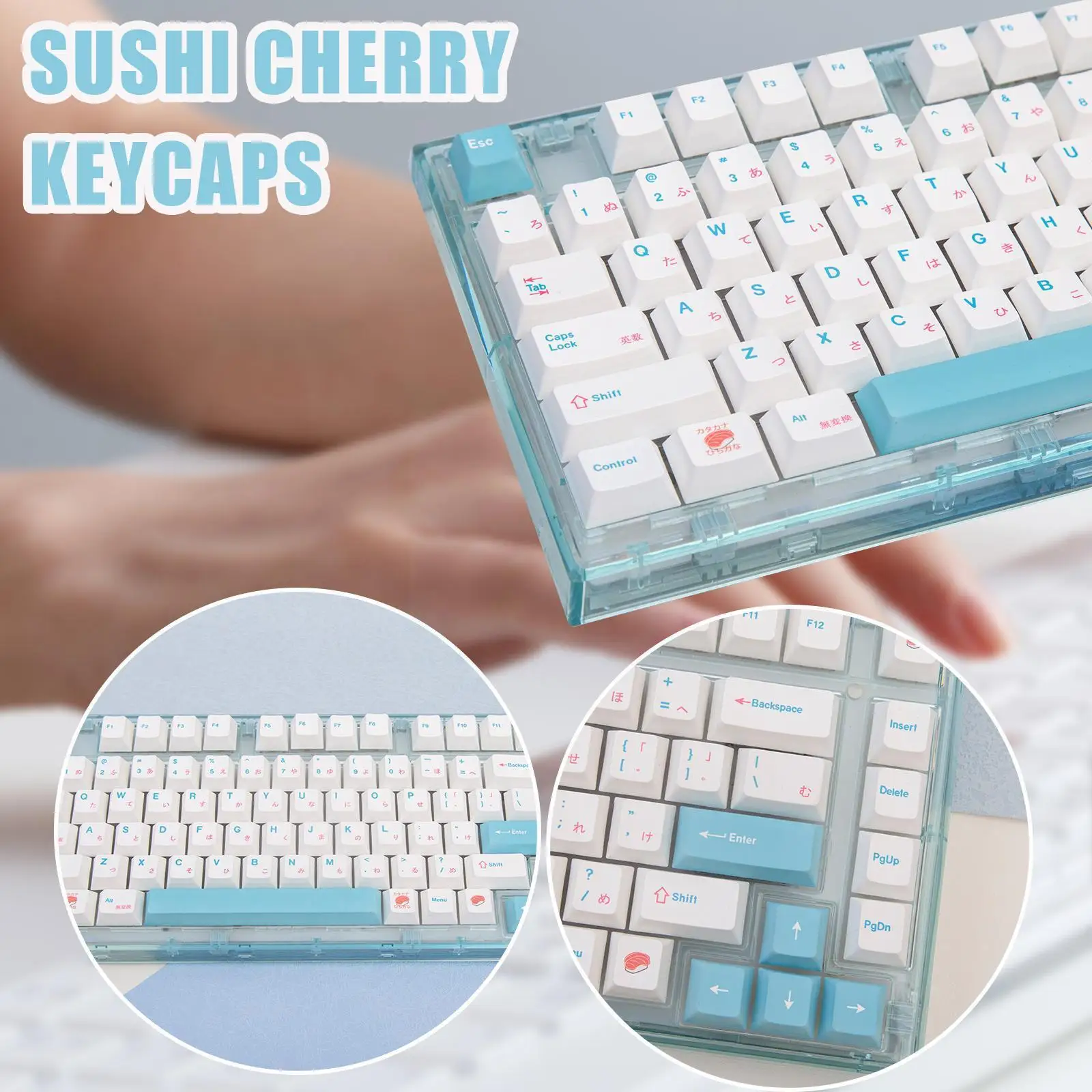 

Колпачки для клавиш для суши с 137 клавишами профиль PBT краситель SUB колпачки для Mx Переключатель механическая клавиатура колпачки для клавиш...