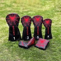spider golf club head covers for driver fairway hybrid putter magnetic covers number 135xpu leather headcover