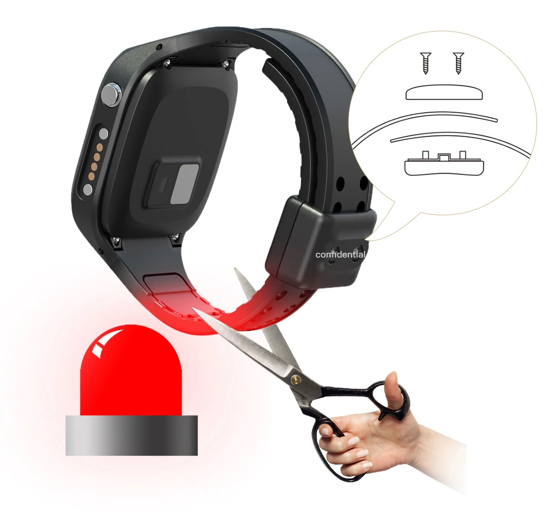 

Patient GPS bracelet geofence watch with tracking system