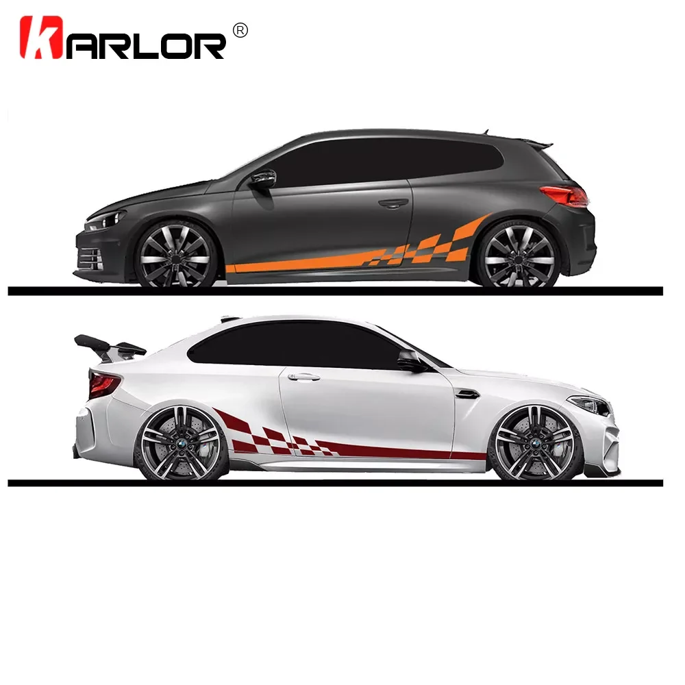 

2pcs/lot 220x25cm Car DIY Both Sides Stickers Race Stripes Camouflage Automobiles Products Car Wrap Vinyl Film Car Accessories