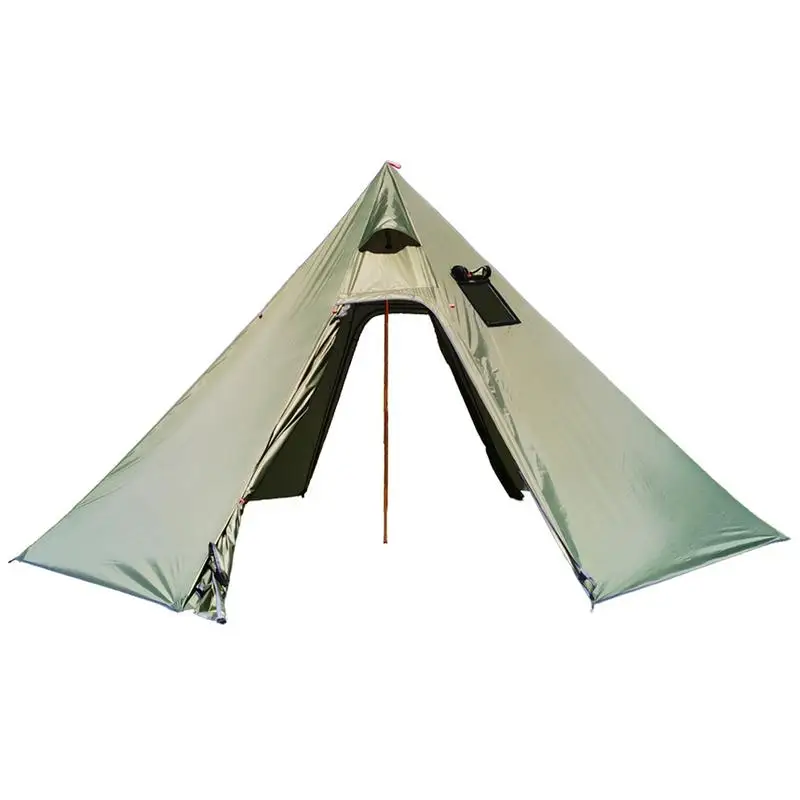 

Палатка туристическая на 3 человек, семейная водонепроницаемая, ветрозащитная, легкая в установке, пирамида с квадратным дымовым окошком