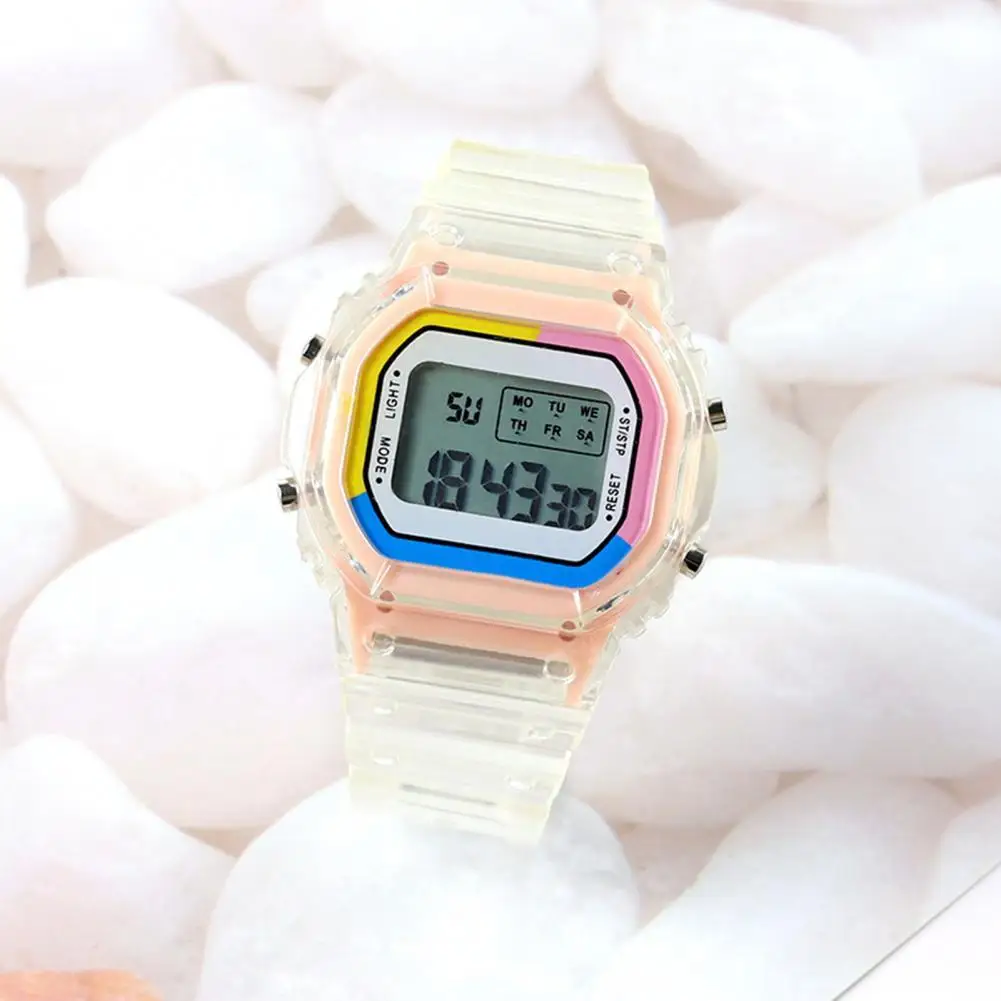 

High Accuracy Durable Rainbow Boys Girls Sports Clock Electronic Watch for Fitness