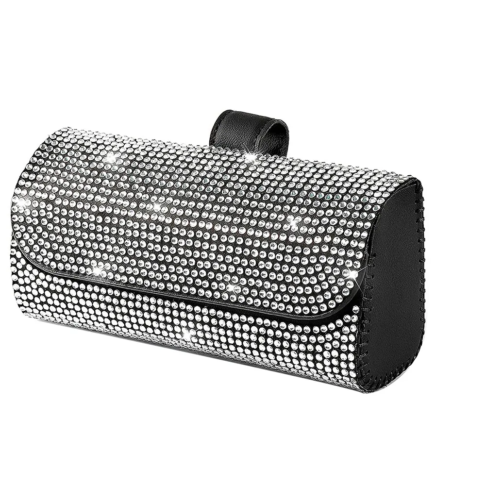 

Блестящий держатель солнцезащитных очков для автомобильного солнцезащитного козырька, Женский органайзер для автомобильных очков, защитн...