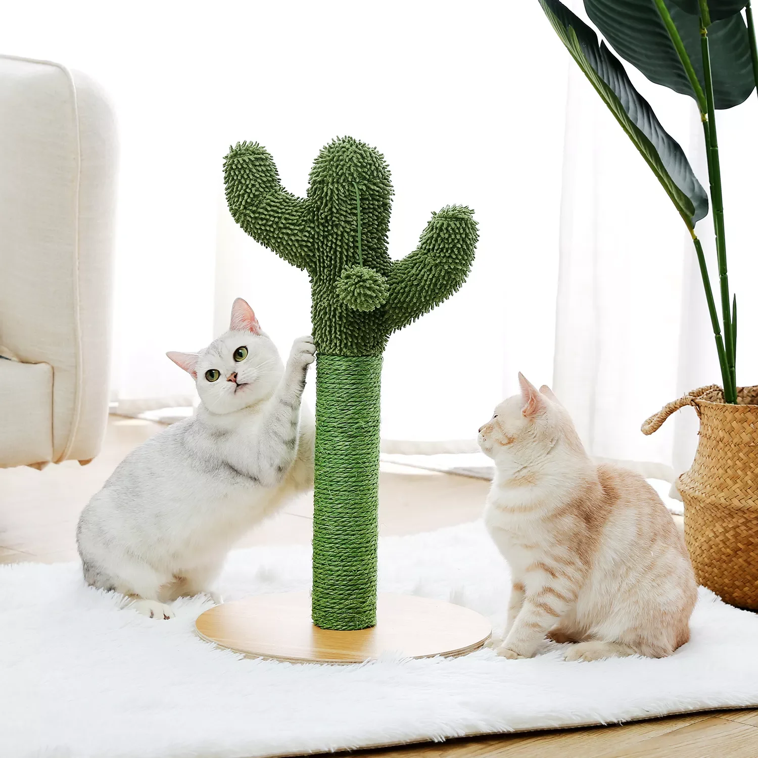 

2022New Dropshipping Cactus Cat Scratching Post with Sisal Rope kitternScratcher Cactus for Young and Adult Cats Cat climbing f