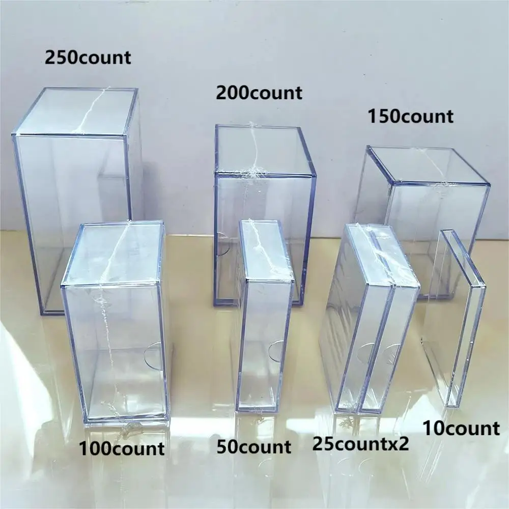 

Hold10/25/50/100/150/200/250 Count Standard Size Trading Card Clear Card Plastic Case For Magic TCG Sports Baseball Storage Box