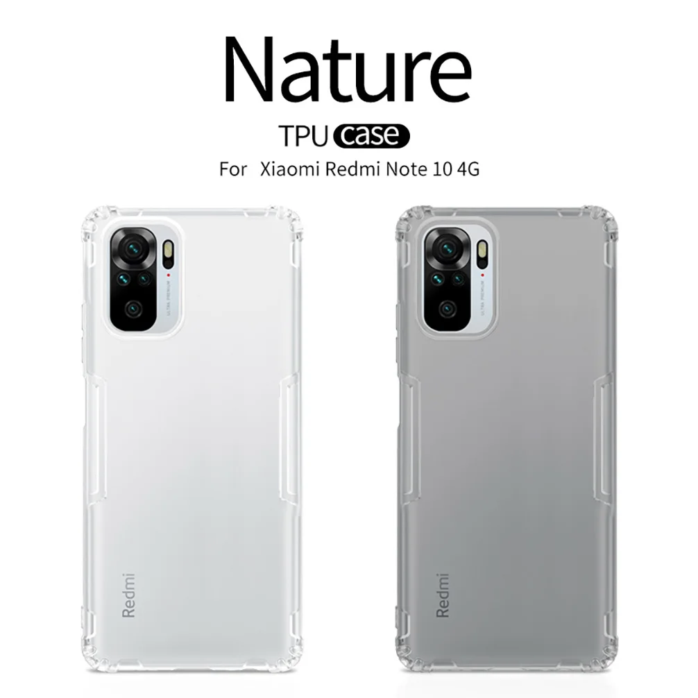 

Прозрачный чехол NILLKIN Nature для Xiaomi Redmi Note 10, прозрачный силиконовый чехол из ТПУ с кристаллами для Redmi Note 10s, чехол