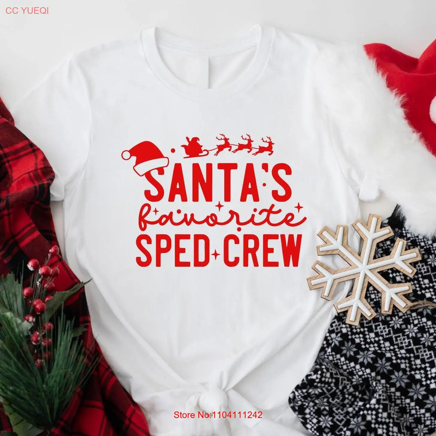 Футболка Santa's Favorite Sped Crew учитель рождественский сезон специальное образование