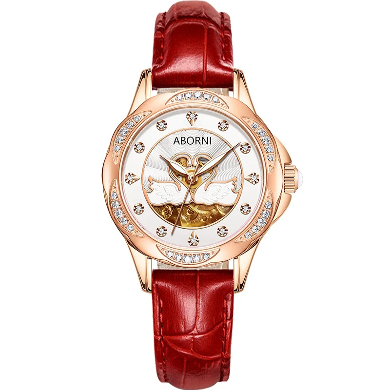 JOJOZ Fashion diamond-studded swan birthday gift girlfriends gift hollow mechanical watch watch female