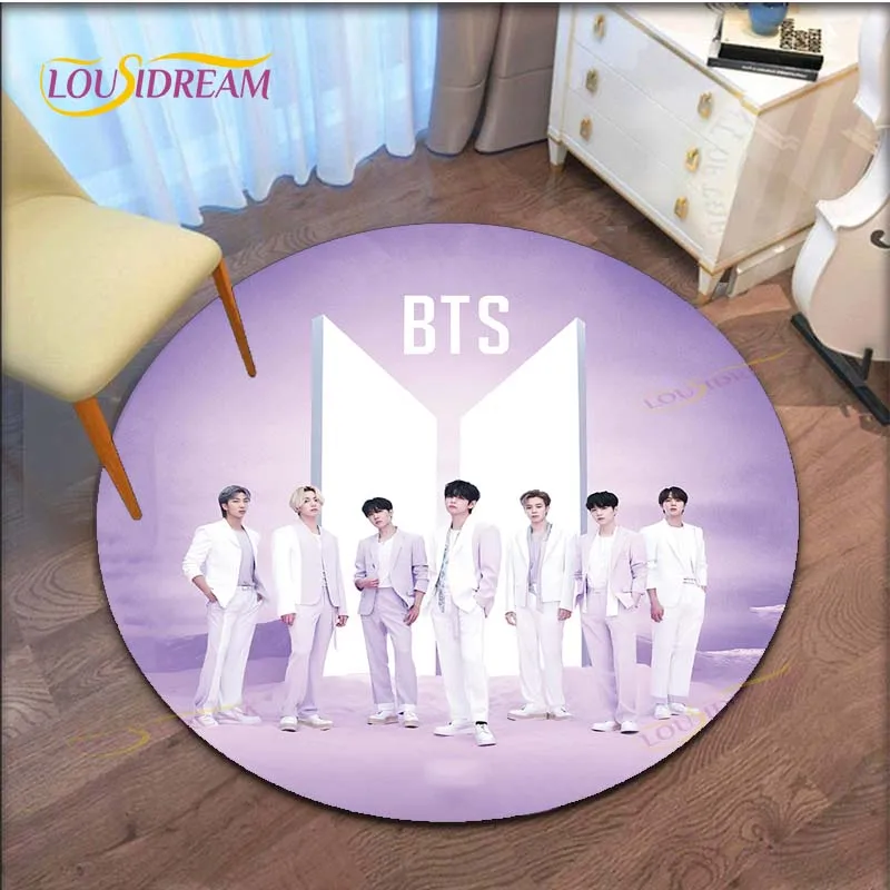 

Newest Kpop Bangtan Boys Round Carpet Rug for Living Room Bedroom Rugs Large Size Hanging Basket Mat Rugs for Bedroom