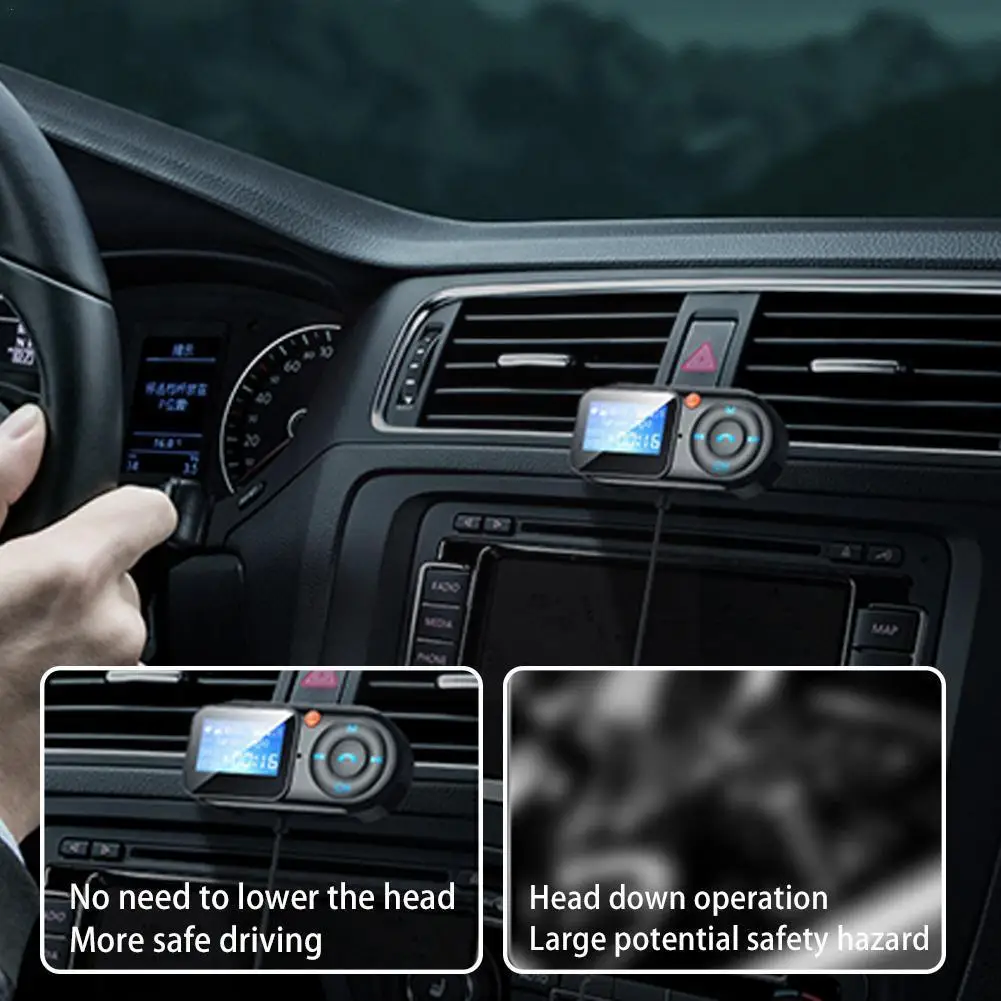 

Wireless Bluetooth 5.0 FM Transmitter Car Mp3 Player LCD Aux Modulat PD18W USB Accessories FM Car Kit Handsfree Charge Car D1F7