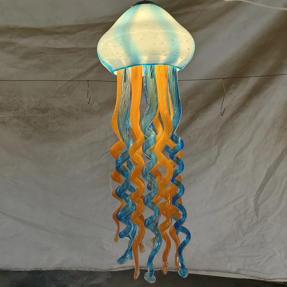 LONGREE стеклянная люстра с Медузой художественный декор Подвесная лампа из дутого