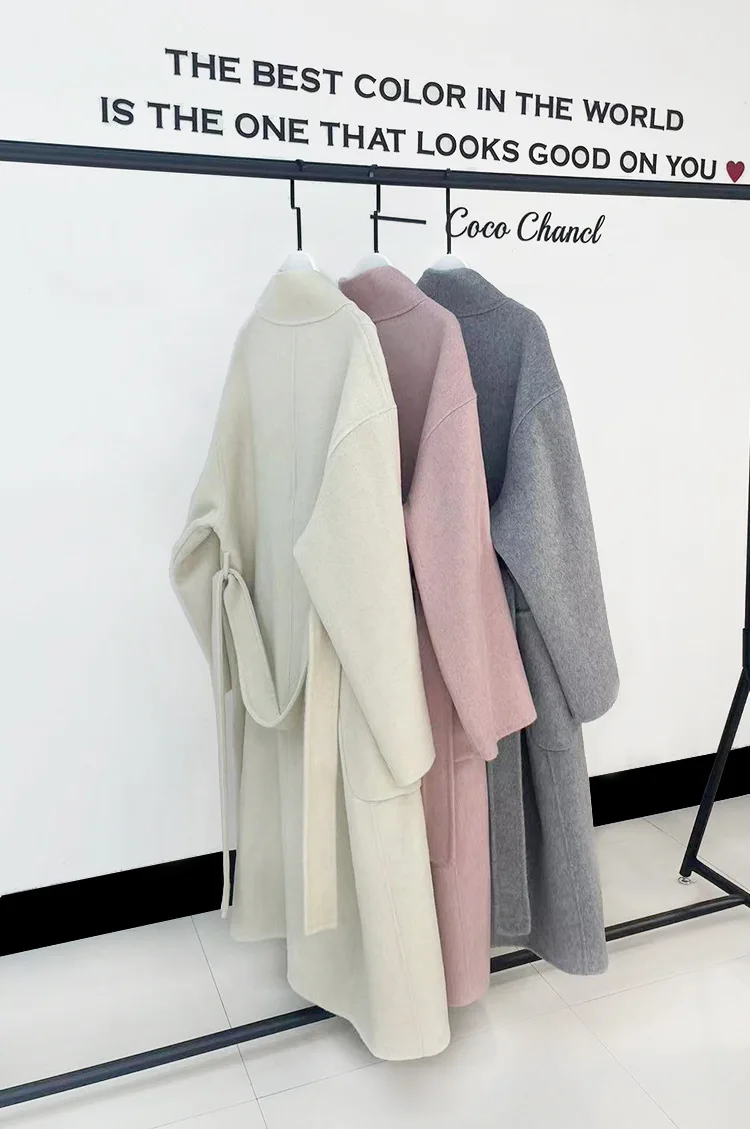 Осень 2023 Женское шерстяное пальто свободное стильное теплое с