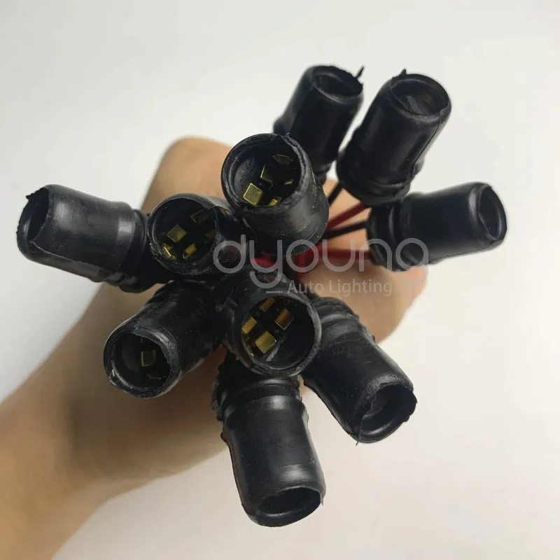 

10Pcs T10 Motorcycle Car Trucks 5W Soft Rubber Light Bulb Socket Lamp Holder Connector Fits on OEM/LED/SMD Bulb Socket