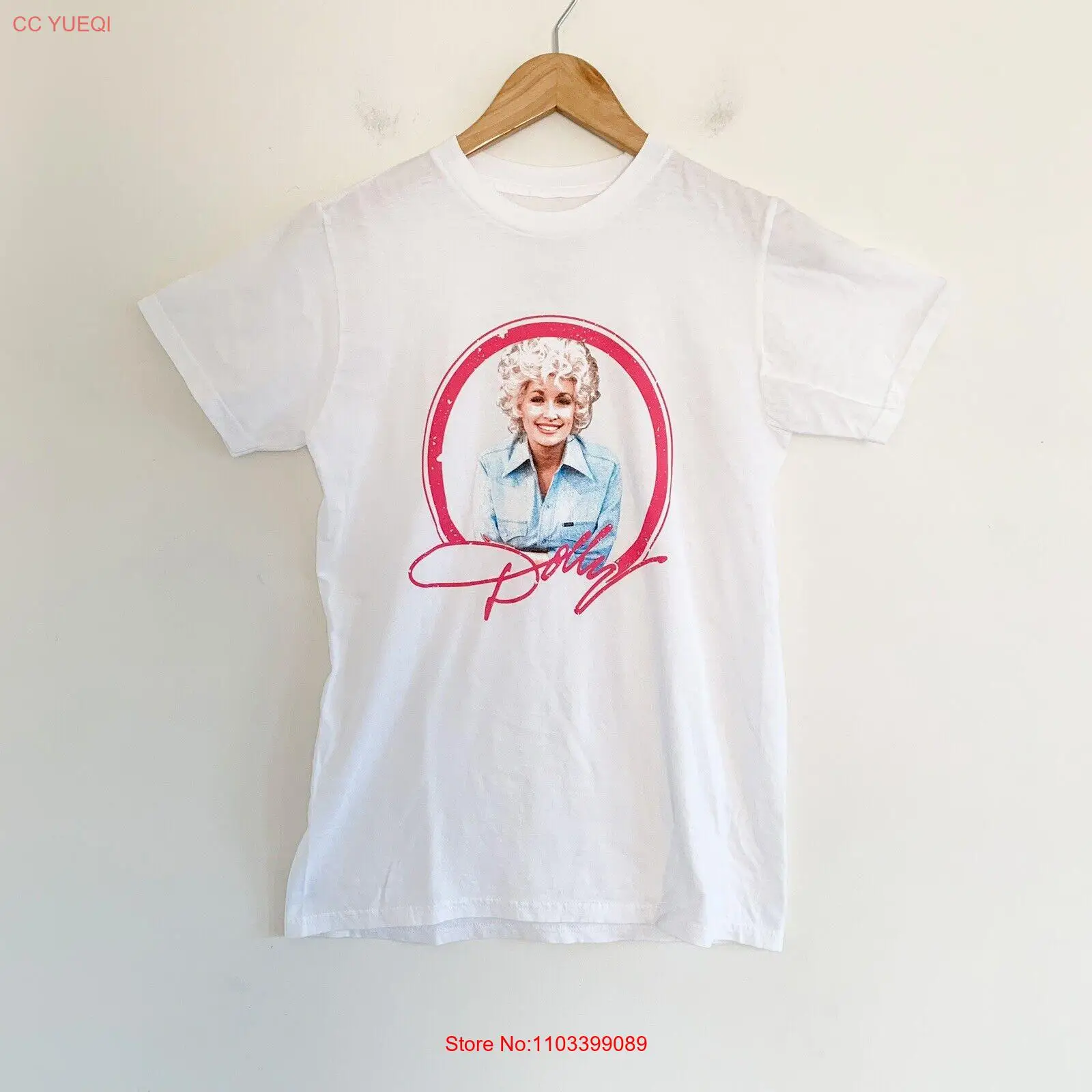 Белая футболка с логотипом Dolly Parton Signature маленькая