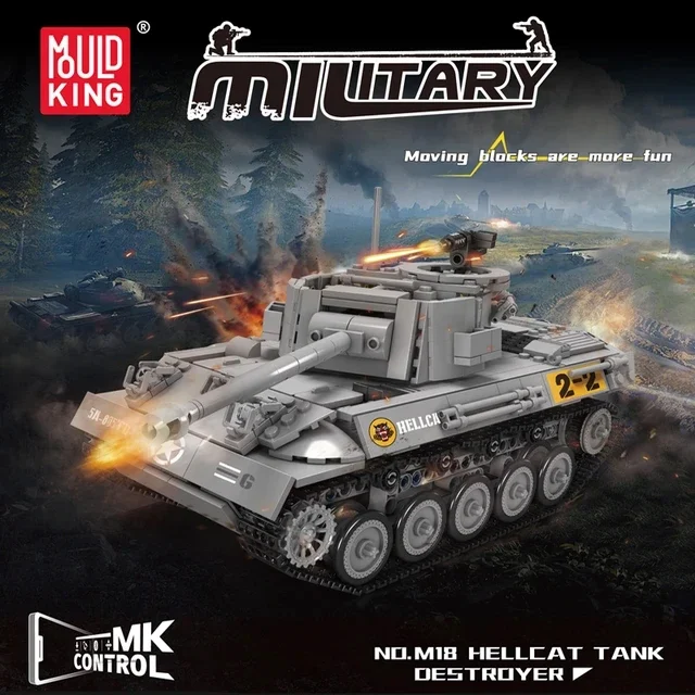 20032 технический Военный танк MOULD KING строительный блок RC M18 Hellcat 3D-головоломка в
