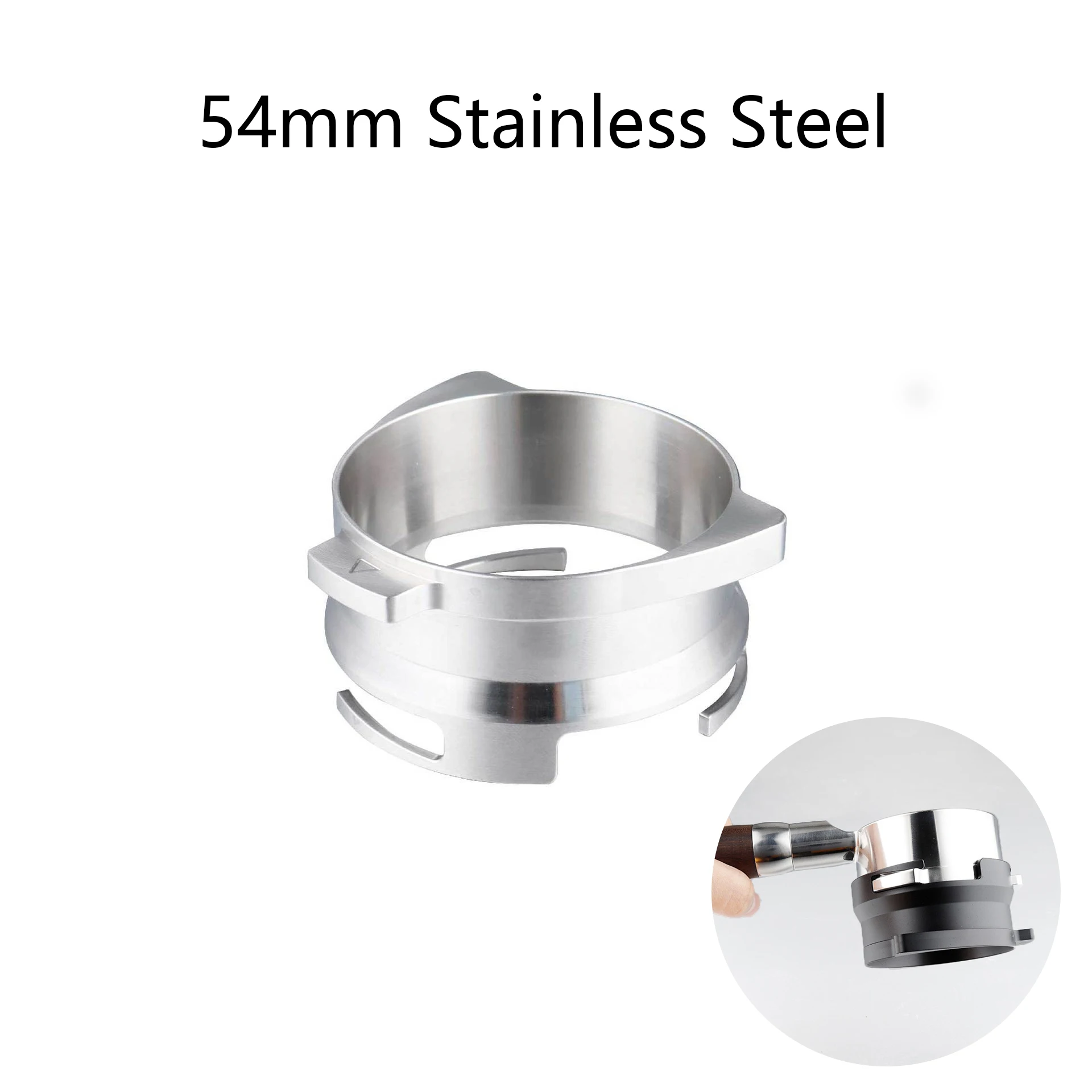 

54 мм кофейный порошок приемник поворотное Дозирующее кольцо 304 Нержавеющая сталь Сплав алюминия для Breville 870/878/880 кофемашины бариста