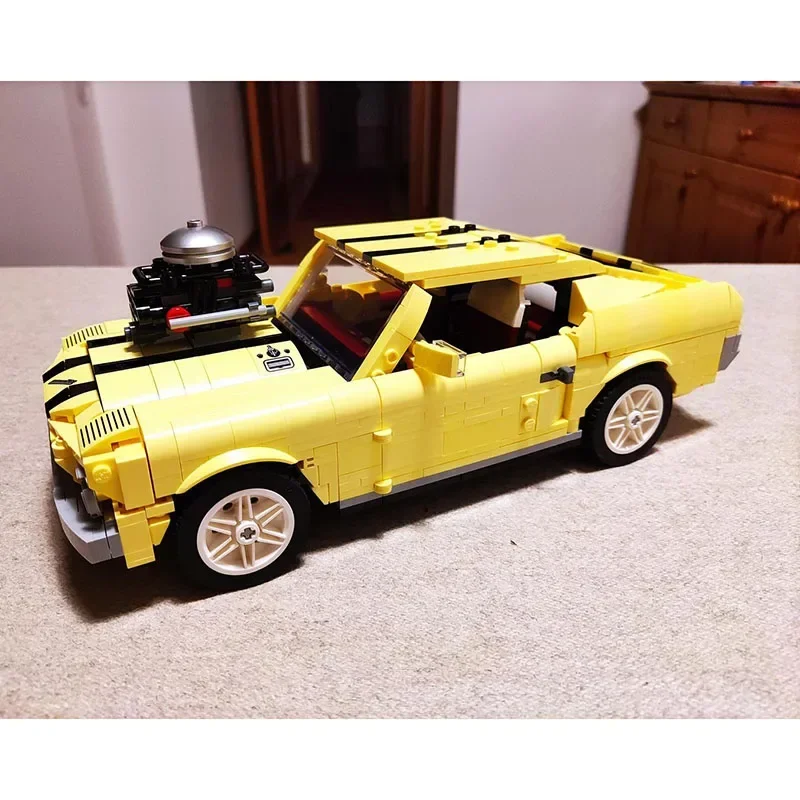 Конструктор Moc классический винтажная гоночная желтая модель машины Mustang