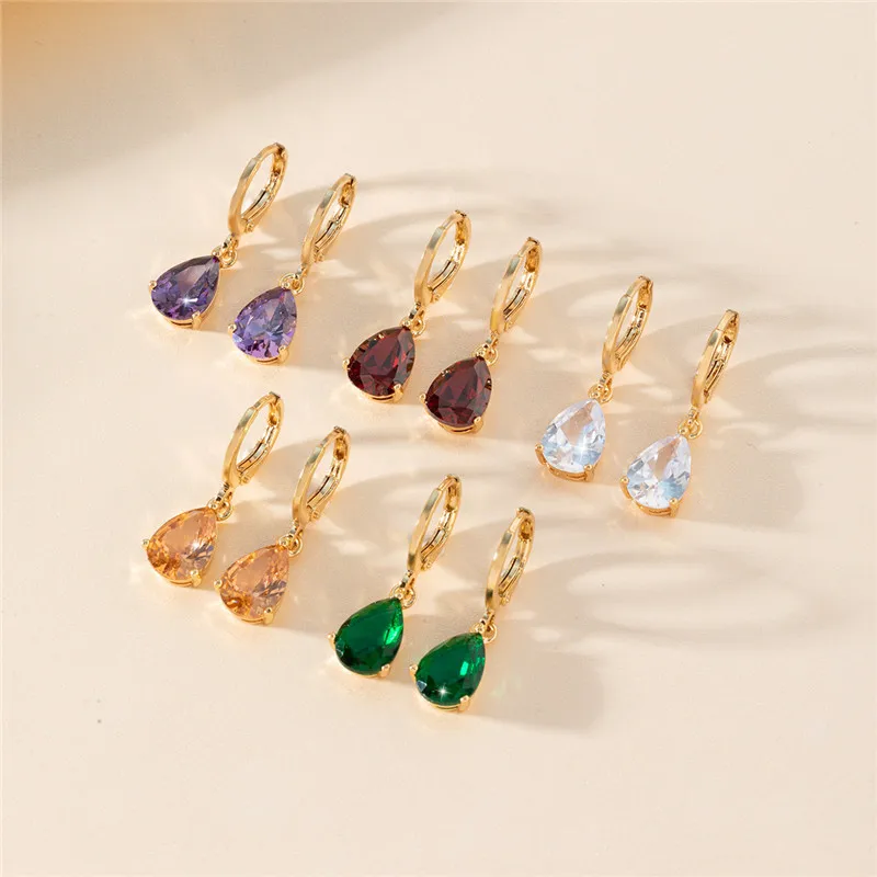 

Elegant and Simple Women's Zircon Water Drop Earrings 2022 New Fashion Ear Accessories Classic Fashion Couple Engagement Jewelry