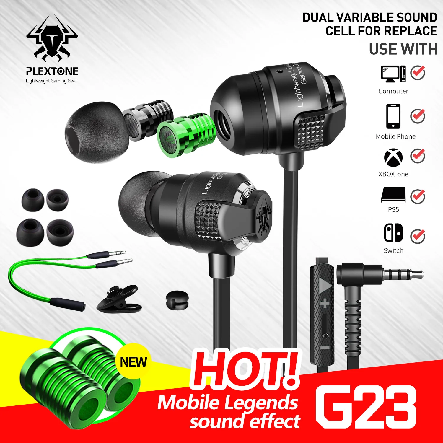 

PLEXTONE G23 dual mode voice changing mouth eating chicken game headset anchor mobile phone computer E-sports earphone