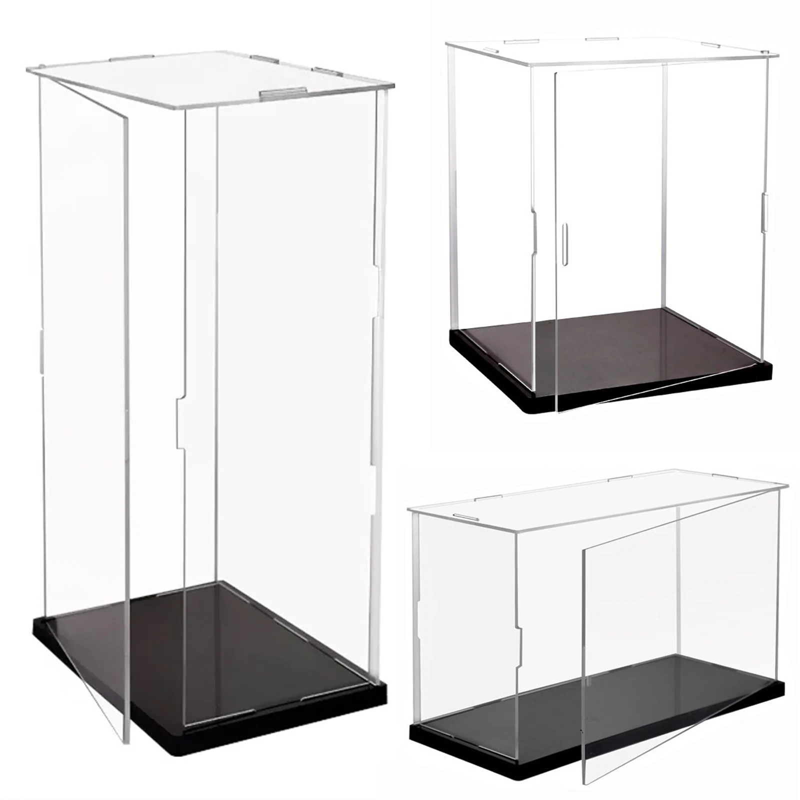 

Acrylic Display Case with Door for Collectibles,Assemble Display Box Stand Dustproof Protection Showcase for Action Figures Toys