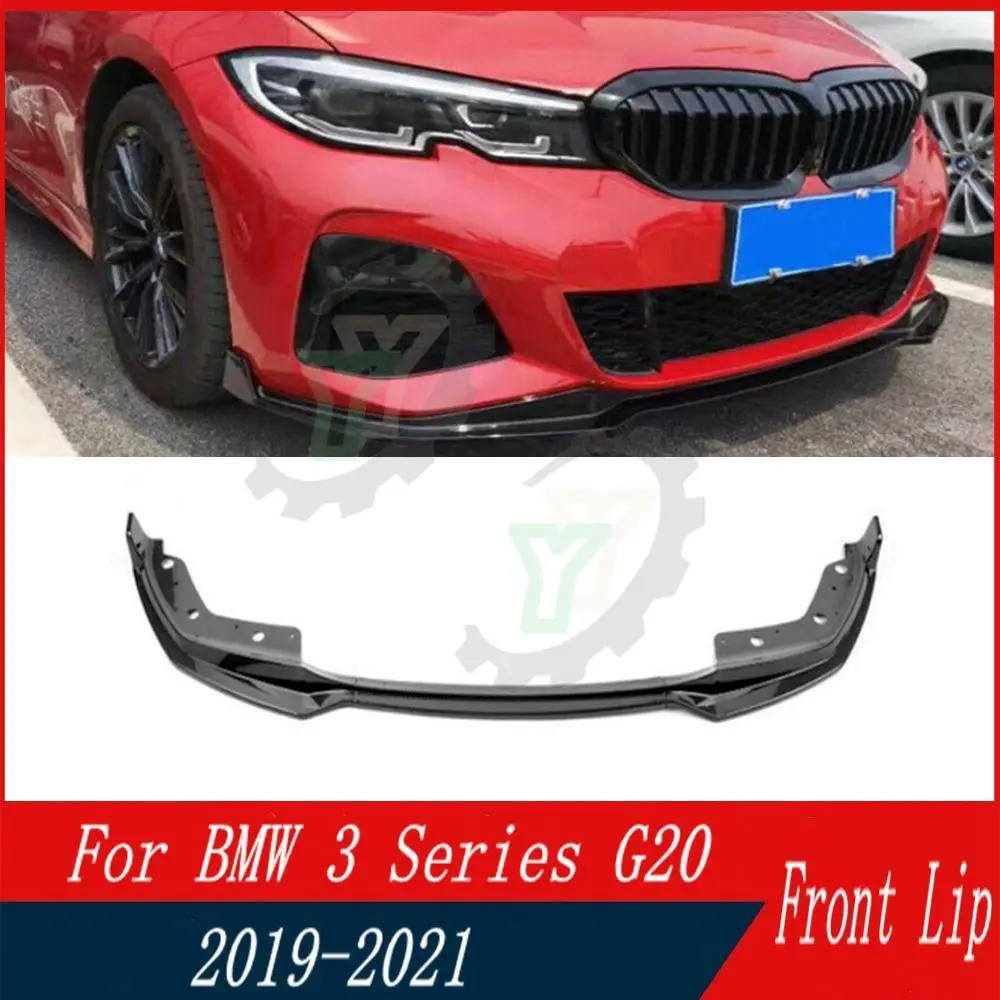 

Carbon Fiber Look/Gloss Black Car Front Bumper Lip Body Kit Spoiler Splitters Diffuser For BMW 3 Series G20 2019 2020 2021
