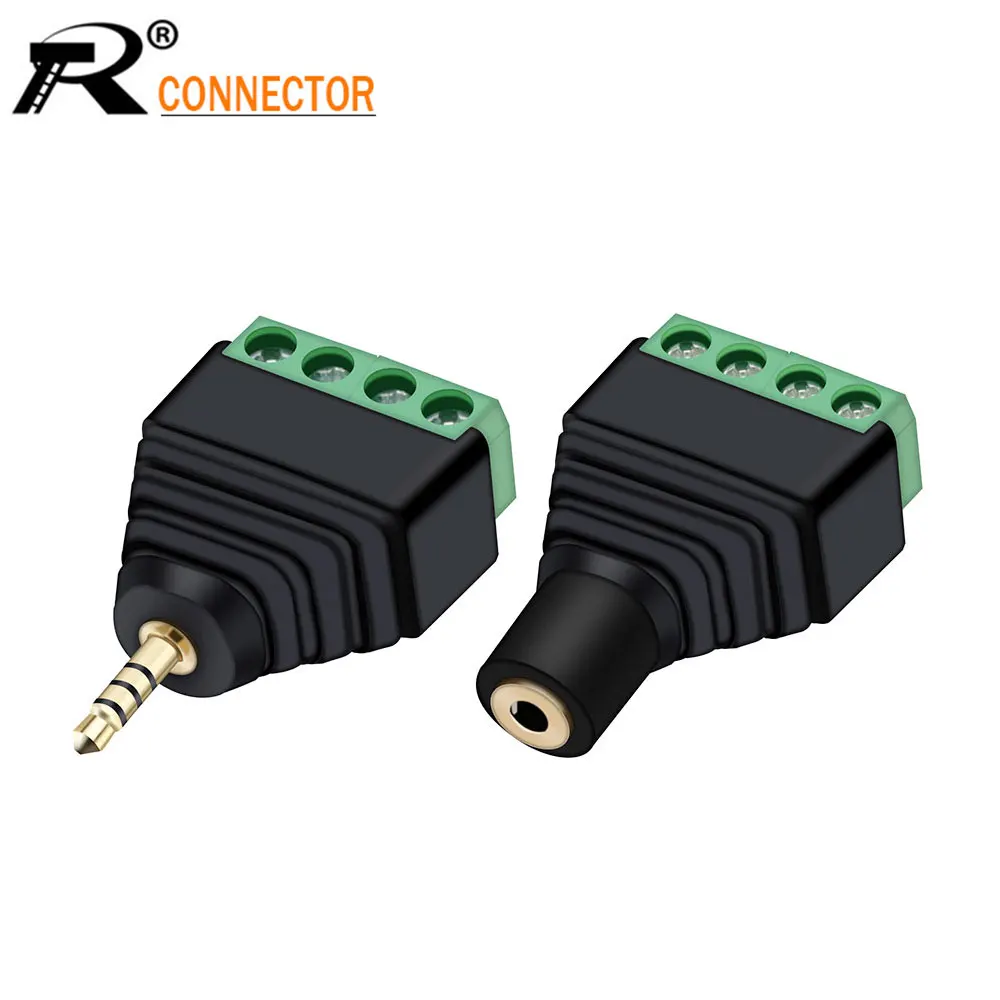 

2,5 мм 4-полюсный стерео аудио-видео Штекерный штекер на 4 Винтовые клеммы женский двойной трек наушников Balum конвертер адаптер 1 комплект