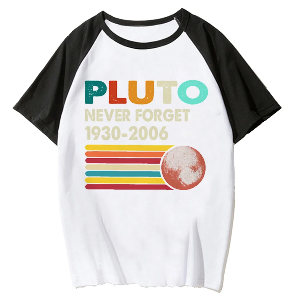 

Never Forget Pluto Retro Space Science tshirt women Japanese t-shirts female graphic harajuku comic clothes